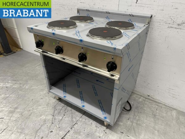 Plaque de cuisson électrique Saro 4 feux en acier inoxydable 80 cm 400V Horeca – Image 4