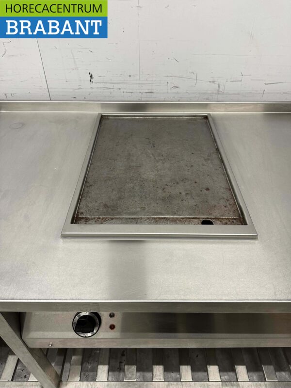 Ligne de cuisson en acier inoxydable Évier, plancha électrique et cuisinière double 312 cm 400V Horeca – Image 4