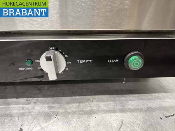 Four à convection à air chaud en acier inoxydable Four à pâtisserie Injection d'humidité / Vapeur 60/40 cm 110 litres 400V Horeca – Image 5