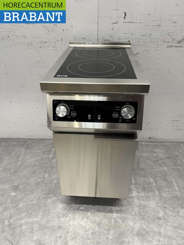 Acier inoxydable Plaque à induction 2 brûleurs 8,5 kW 400V 40 cm Horeca