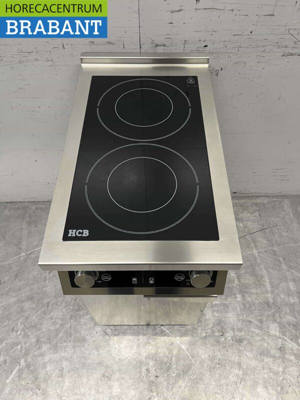 Acier inoxydable Plaque à induction 2 brûleurs 8,5 kW 400V 40 cm Horeca – Image 4