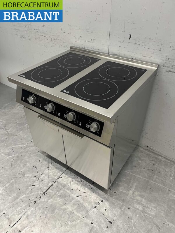 Acier inoxydable Plaque de cuisson à induction 4 brûleurs 17 kW 400V 80 cm Horeca – Image 2