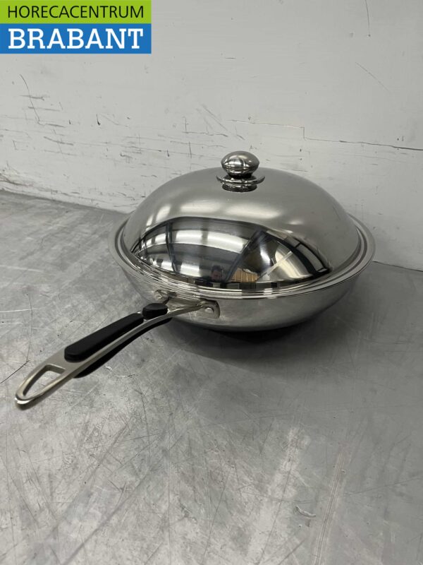HCB acier inoxydable Universal induction wok pan wok with lid 36 cm Catering – Image 2