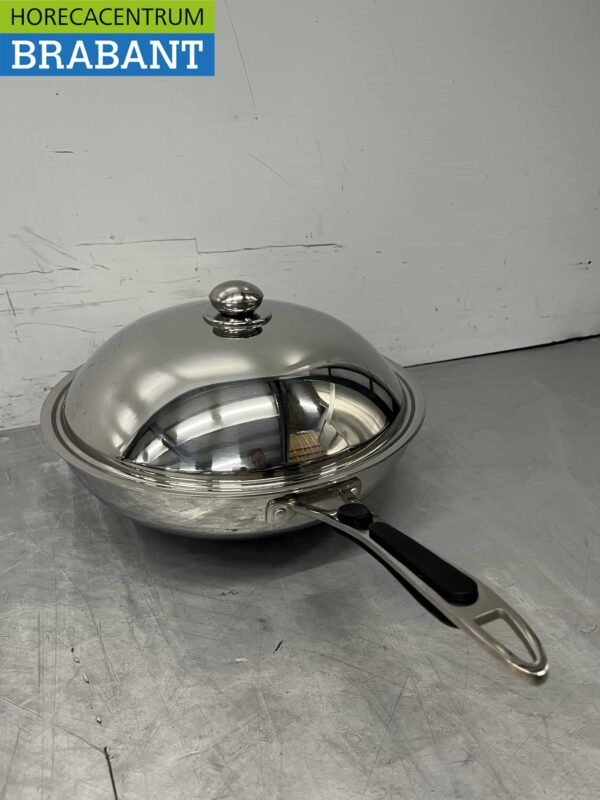 HCB acier inoxydable Universal induction wok pan wok with lid 36 cm Catering – Image 3