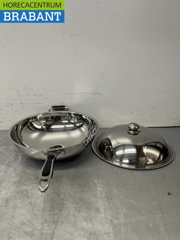 HCB acier inoxydable Universal induction wok pan wok with lid 36 cm Catering – Image 4