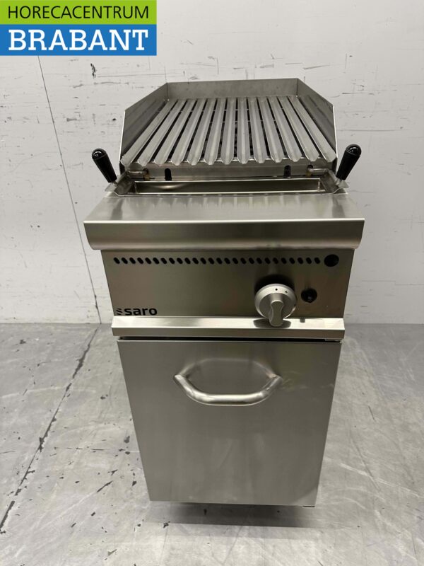 Gril en pierre Saro Lava en acier inoxydable 40 cm Gaz Restauration