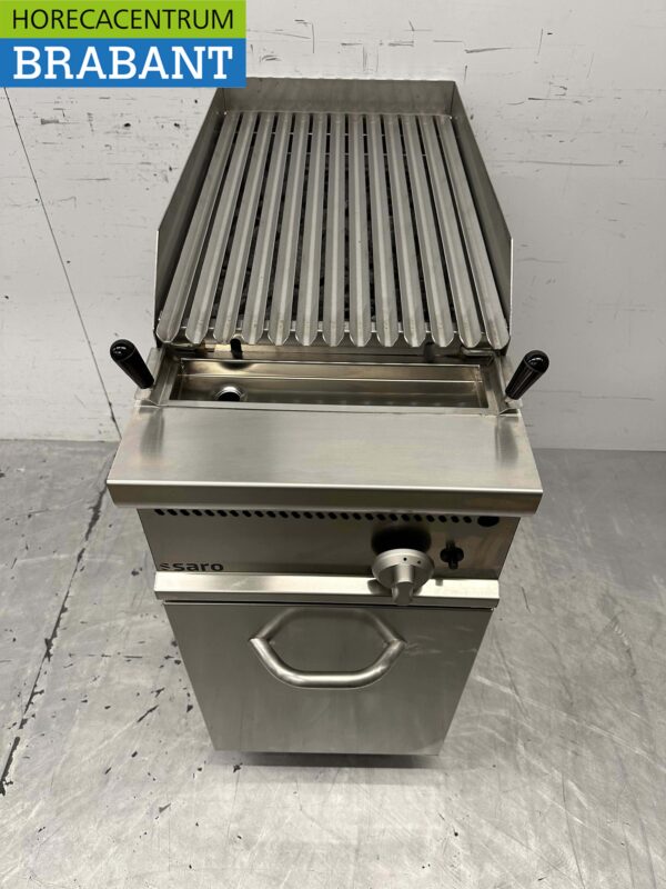 Gril en pierre Saro Lava en acier inoxydable 40 cm Gaz Restauration – Image 2