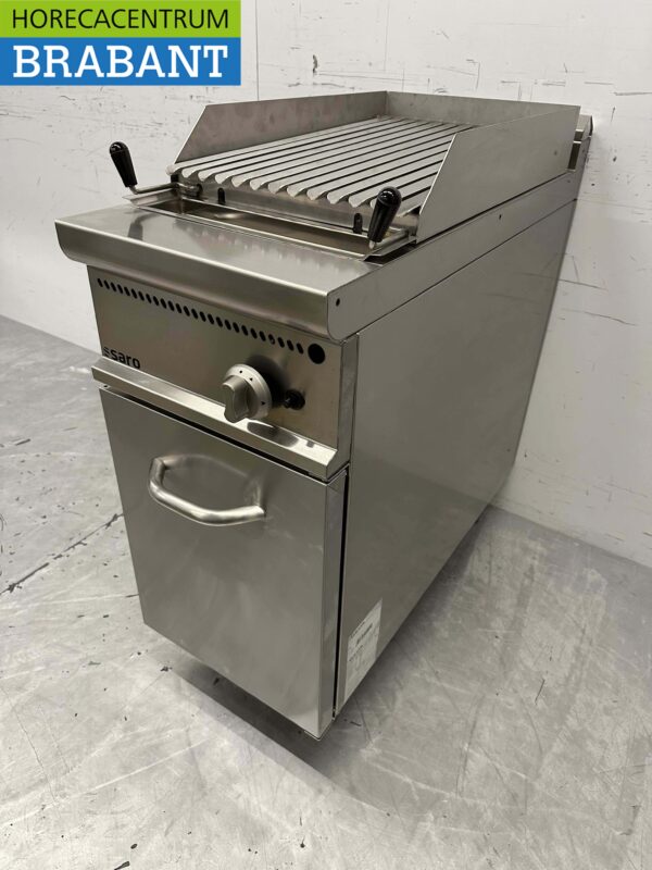 Gril en pierre Saro Lava en acier inoxydable 40 cm Gaz Restauration – Image 3
