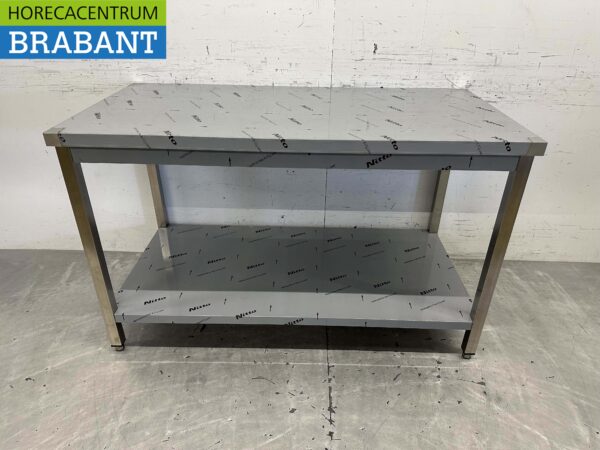 Table de travail en acier inoxydable Premium-line 140 x 70 x 85 cm Restauration