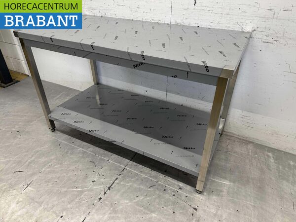 Table de travail en acier inoxydable Premium-line 140 x 70 x 85 cm Restauration – Image 3