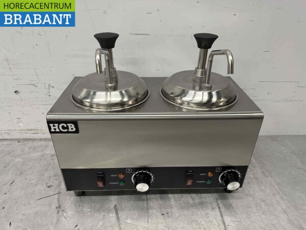 Pompe à sauce chauffante en acier inoxydable Chauffe-sauce 2 x 2 litres Fromage Caramel Beurre Chili Fondant 230V Horeca