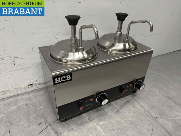 Pompe à sauce chauffante en acier inoxydable Chauffe-sauce 2 x 2 litres Fromage Caramel Beurre Chili Fondant 230V Horeca – Image 3