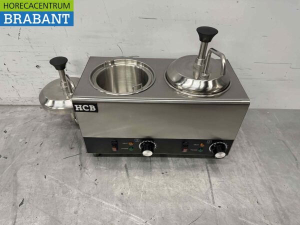 Pompe à sauce chauffante en acier inoxydable Chauffe-sauce 2 x 2 litres Fromage Caramel Beurre Chili Fondant 230V Horeca – Image 5