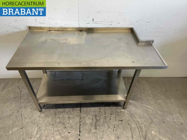 Table de travail en acier inoxydable 145 x 70 x 88 cm Horeca – Image 2