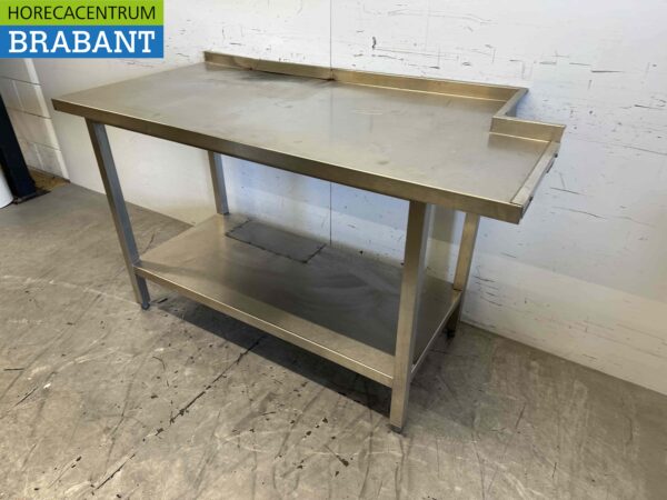Table de travail en acier inoxydable 145 x 70 x 88 cm Horeca – Image 3