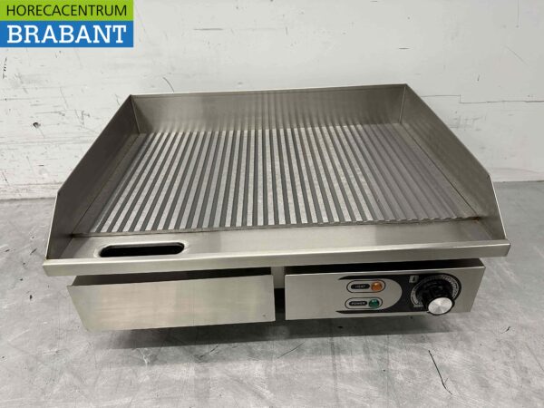 Plaque de cuisson en acier inoxydable Plaque striée 55 cm 230V Horeca