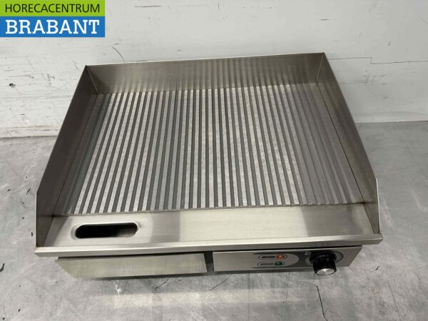 Plaque de cuisson en acier inoxydable Plaque striée 55 cm 230V Horeca – Image 2