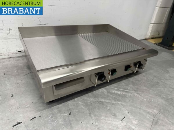 Plaque de gril en acier inoxydable 1/2 nervurée 74 cm 400V Horeca – Image 4