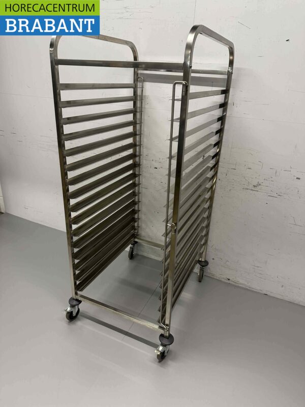 Chariot Regal en acier inoxydable 32 x 60/40 cm Boulangerie norme Horeca – Image 3