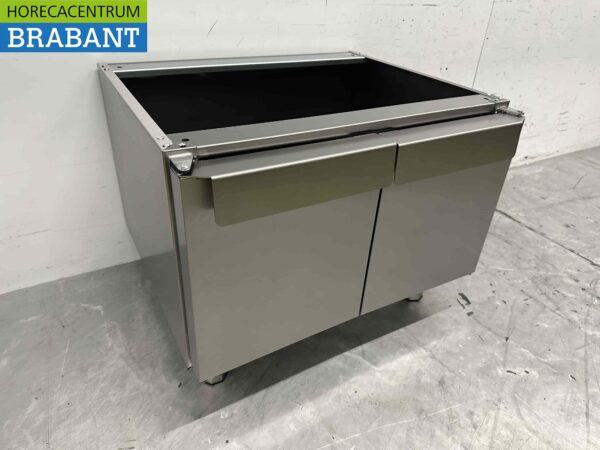 Socle en acier inoxydable avec 2 portes battantes 650 Series 70 cm Horeca – Image 3