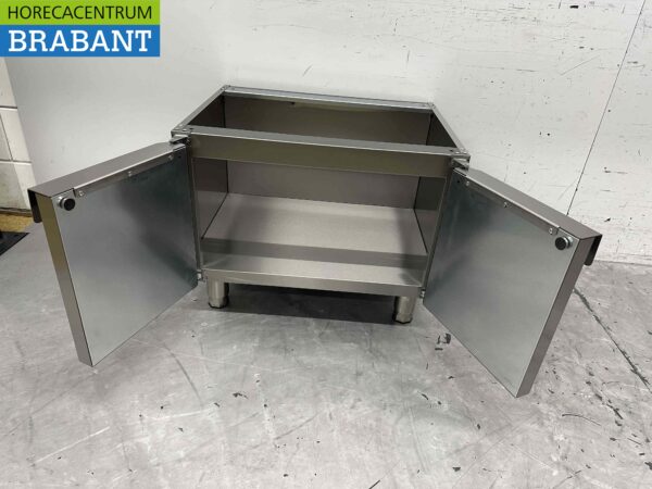 Socle en acier inoxydable avec 2 portes battantes 650 Series 70 cm Horeca – Image 5