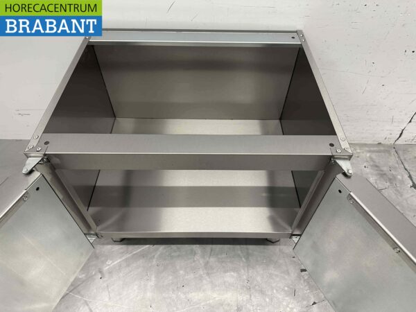 Socle en acier inoxydable avec 2 portes battantes 650 Series 70 cm Horeca – Image 6