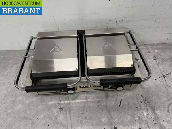 Gril à panini en acier inoxydable à double contact nervuré 230V Catering – Image 2