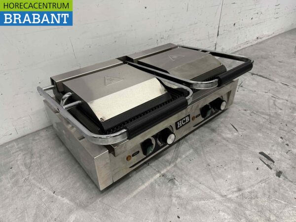 Gril à panini en acier inoxydable à double contact nervuré 230V Catering – Image 3