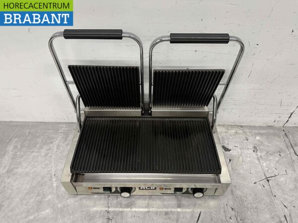 Gril à panini en acier inoxydable à double contact nervuré 230V Catering – Image 5
