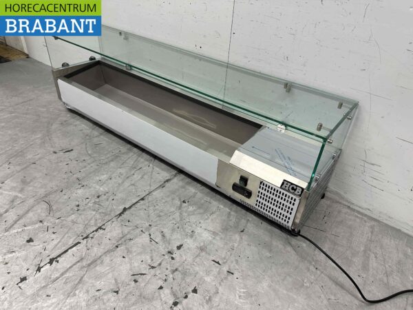 Vitrine de comptoir en acier inoxydable Countertop chiller saladière 7 x 1/4 GN 150 cm Horeca – Image 2