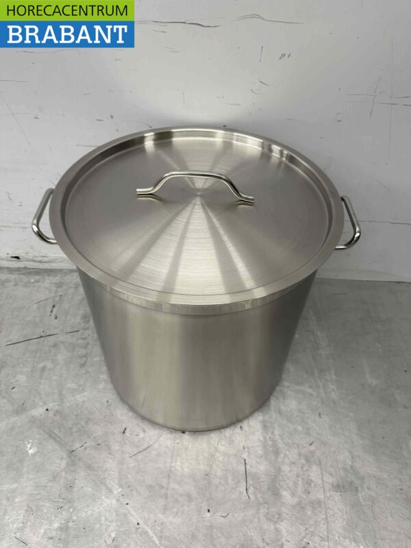 Acier inoxydable Poêle à soupe Poêle de cuisson Induction 43 x 42 cm 50 litres Restauration – Image 2