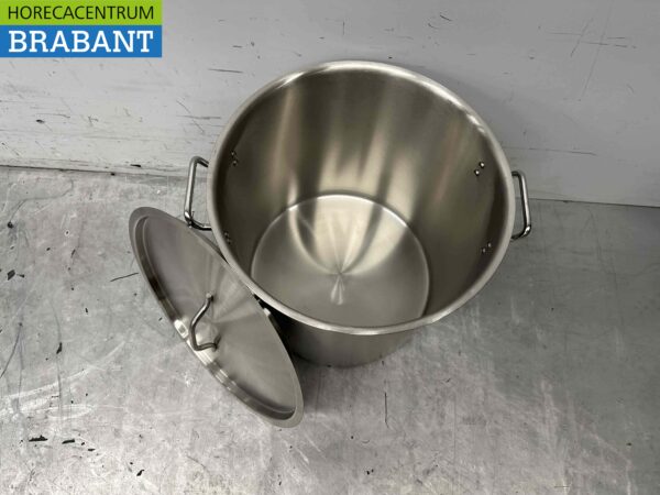 Acier inoxydable Poêle à soupe Poêle de cuisson Induction 43 x 42 cm 50 litres Restauration – Image 3