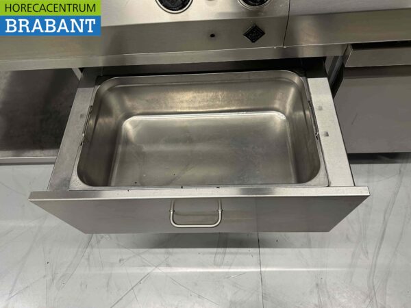 Acier inoxydable MKN Ligne de cuisson Double four électrique Induction et rôtissoire et plan de travail réfrigéré 300 cm 230/400V Horeca – Image 7