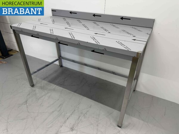 Table de travail Gastro M en acier inoxydable 140 x 70 x 85 cm Restauration – Image 2