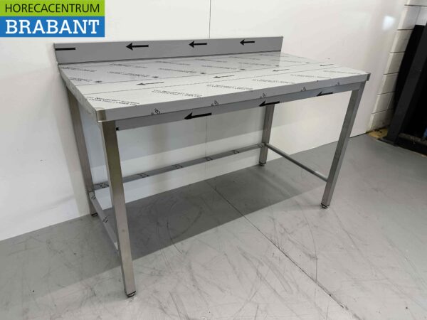 Table de travail Gastro M en acier inoxydable 140 x 70 x 85 cm Restauration – Image 3