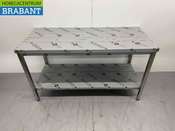 Table de travail Gastro M en acier inoxydable 160 x 70 x 88 cm Restauration – Image 2