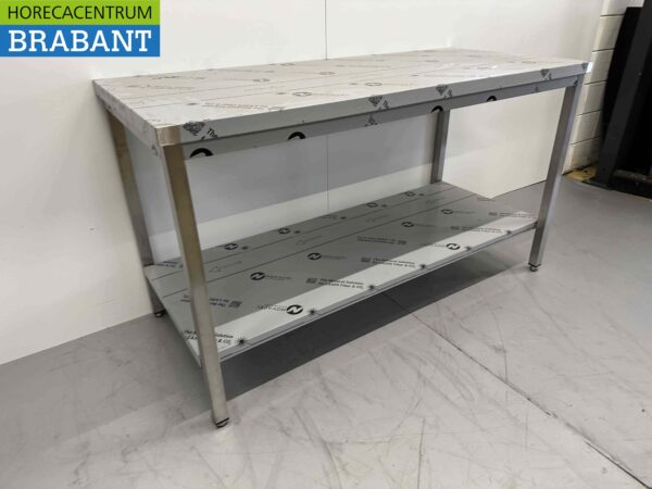 Table de travail Gastro M en acier inoxydable 160 x 70 x 88 cm Restauration – Image 3