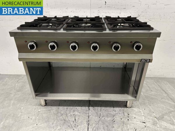 Cuisinière à gaz 6 feux en acier inoxydable Série 700 110 cm 36 kW Horeca