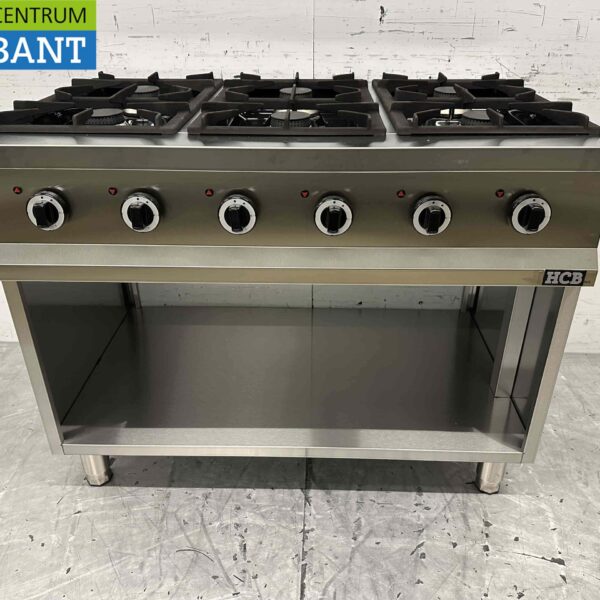 Cuisinière à gaz 6 feux en acier inoxydable Série 700 110 cm 36 kW Horeca