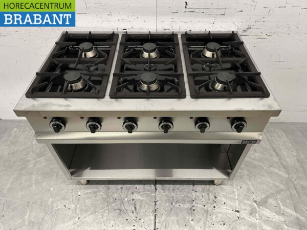 Cuisinière à gaz 6 feux en acier inoxydable Série 700 110 cm 36 kW Horeca – Image 2