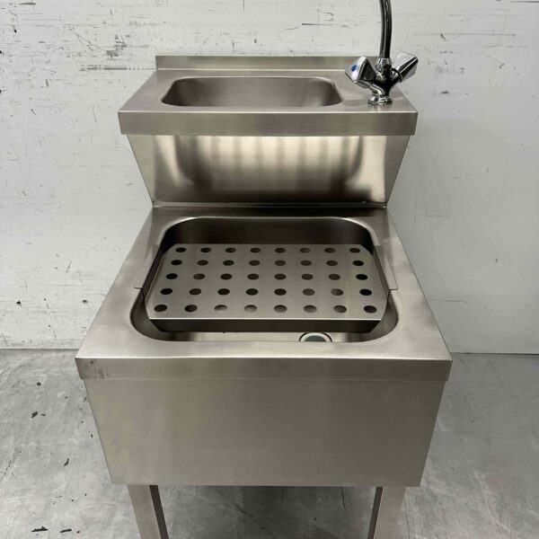 Acier inoxydable HCB Évier double Évier à bec verseur combi Robinet 50.5 cm Horeca