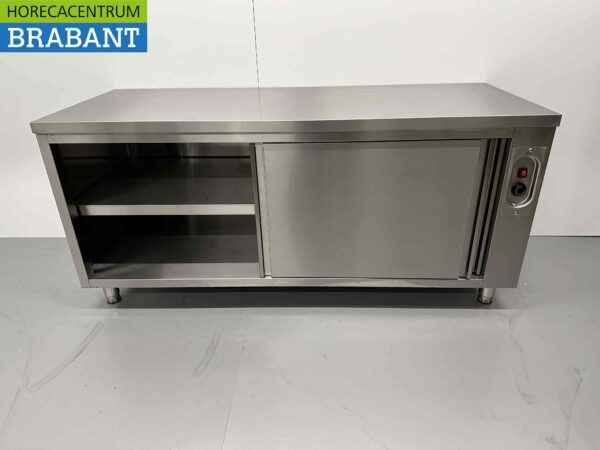 Acier inoxydable Armoire chauffante 2 portes coulissantes Premium-line 180 cm Restauration – Image 4