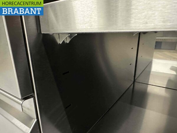 Armoire Premium-line en acier inoxydable Table de travail 2 portes coulissantes et 3 tiroirs 200 cm Restauration – Image 6