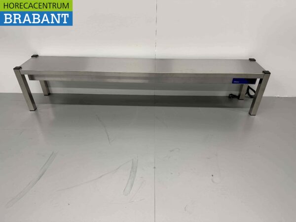 Pont chauffant en acier inoxydable Etagère chauffante Premium-line 200 cm Horeca