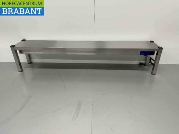 Pont chauffant en acier inoxydable Etagère chauffante Premium-line 200 cm Horeca – Image 2
