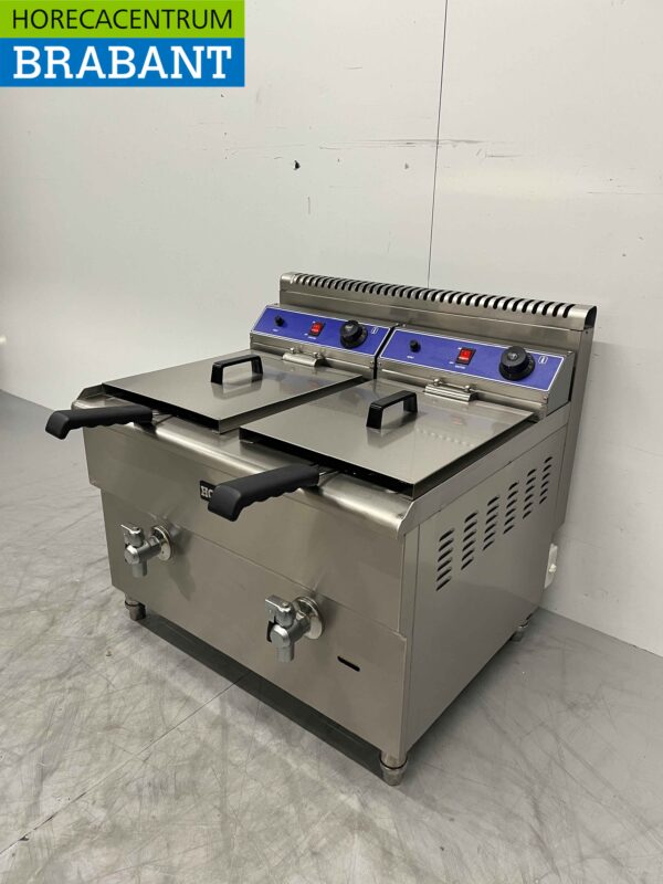 Friteuse double en acier inoxydable 2 x 14 litres PROPAAN GAS Catering – Image 2