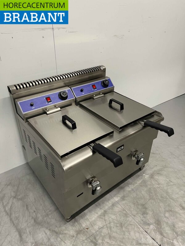 Friteuse double en acier inoxydable 2 x 14 litres PROPAAN GAS Catering – Image 3