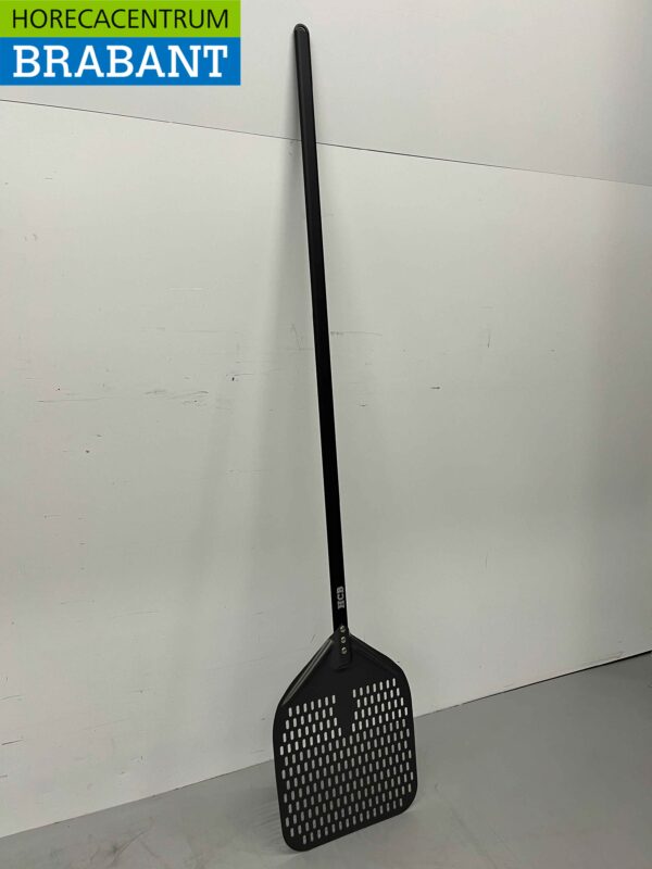 Pelle à pizza anodisée dure, lame perforée 30 cm, longueur du manche 120 cm Horeca – Image 3