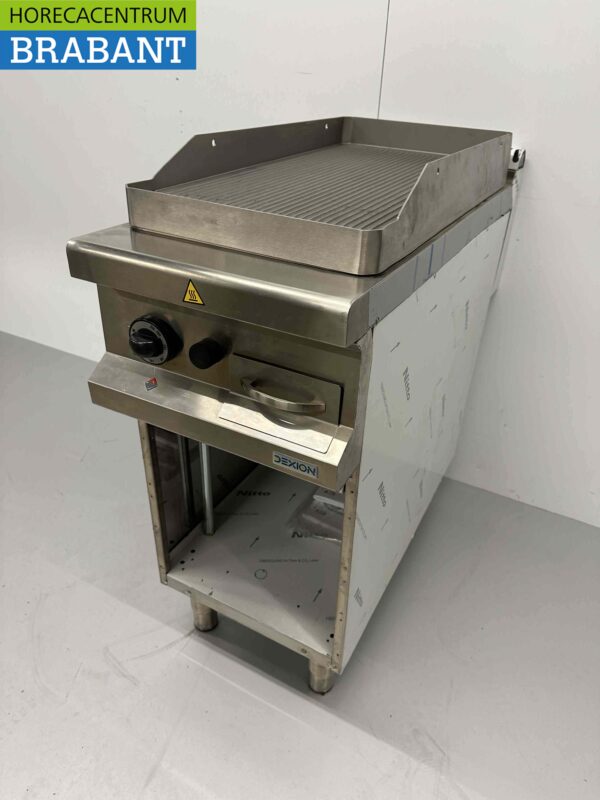 Plaque de cuisson Dexion en acier inoxydable Ribbed 8 kW Gas Horeca – Image 3