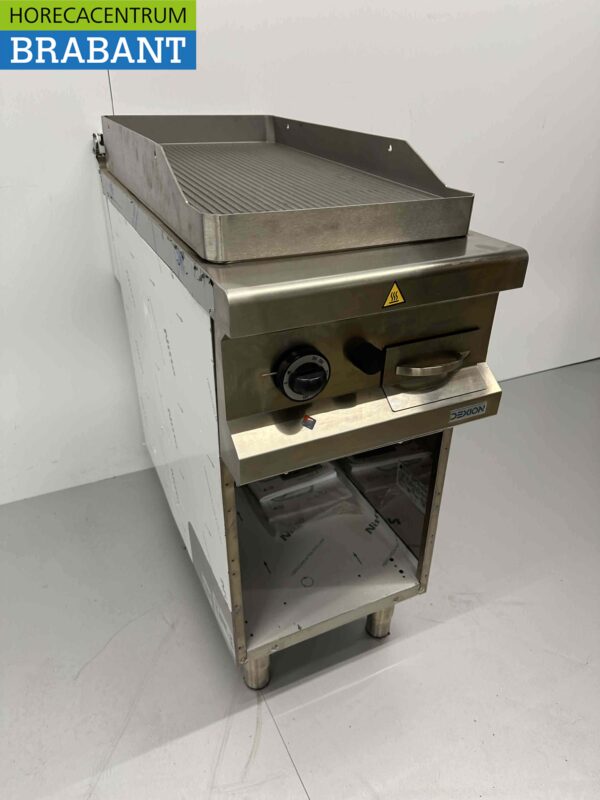 Plaque de cuisson Dexion en acier inoxydable Ribbed 8 kW Gas Horeca – Image 4